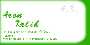 aron kalik business card